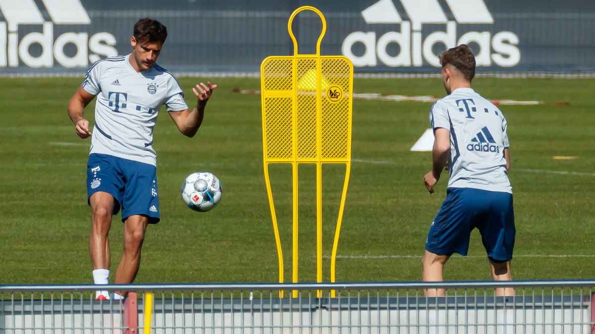 Bayern Munich players in training sessions